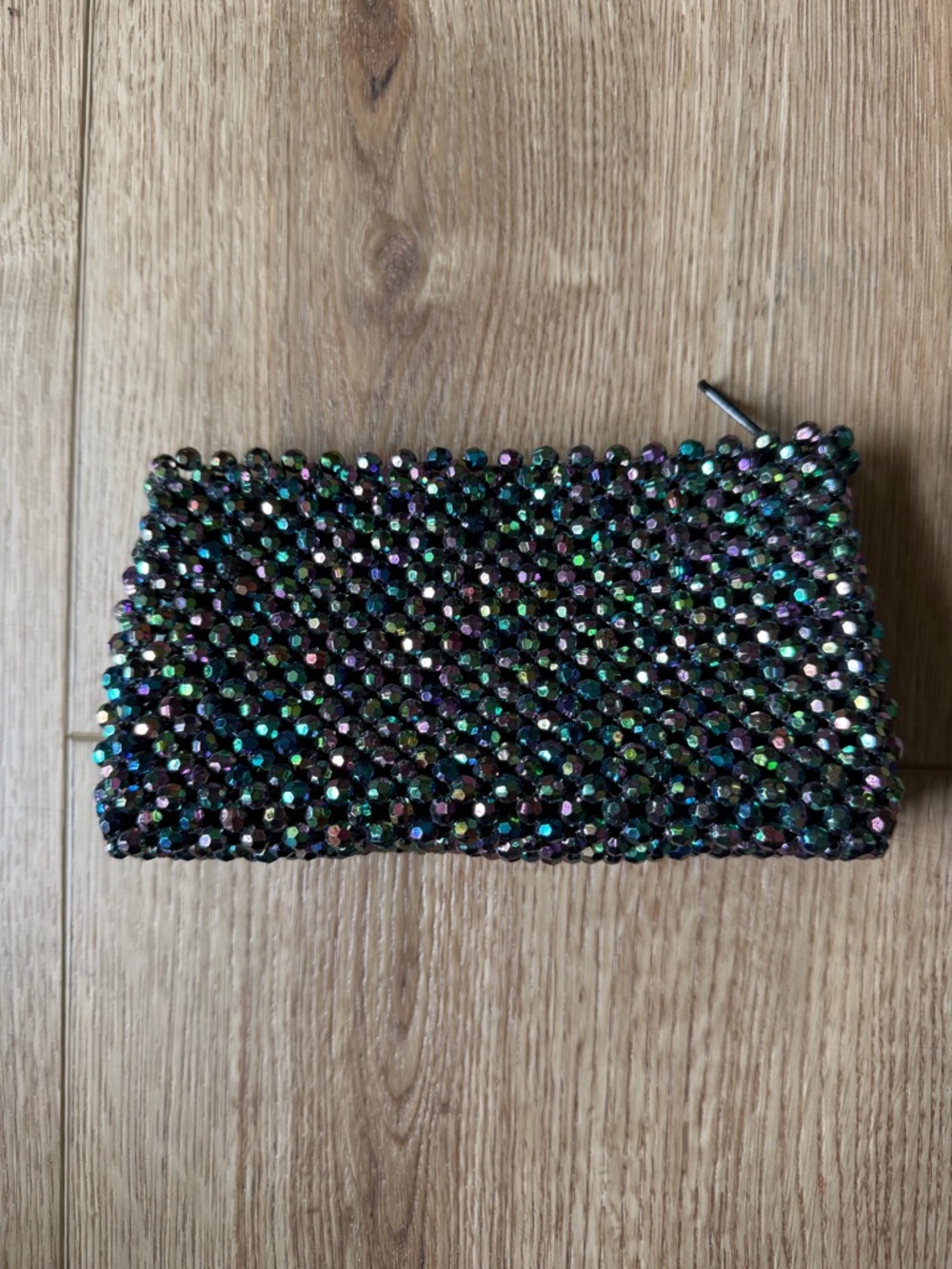 Sabina Iridescent Beaded Clutch - Multicolor Sparkle